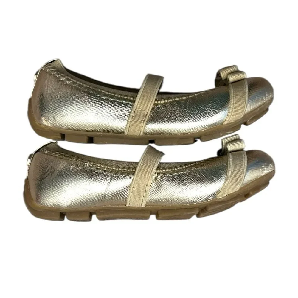 Michael Kors Girls Gold Ballet Flats Size 6